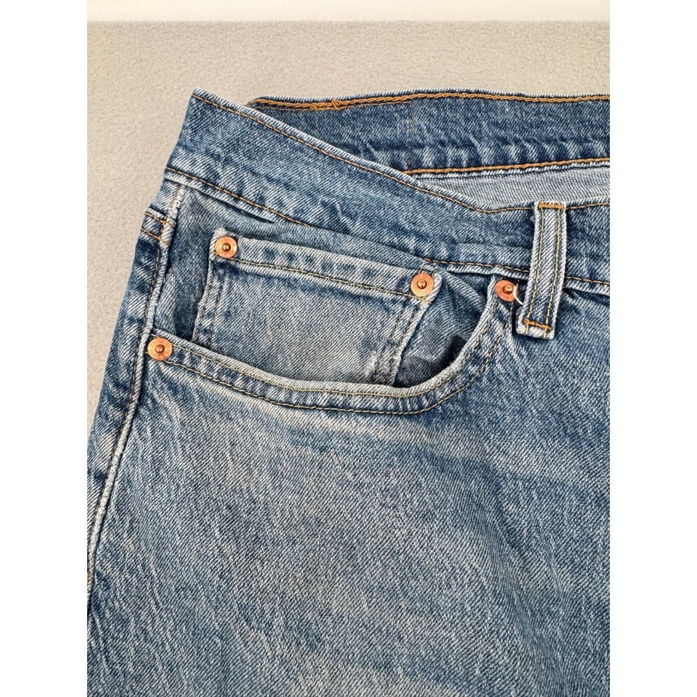 Levis 505 Regular Fit Straight Leg Blue Denim Jeans Mens 36x30 (36x29) Workwear - Picture 9 of 11